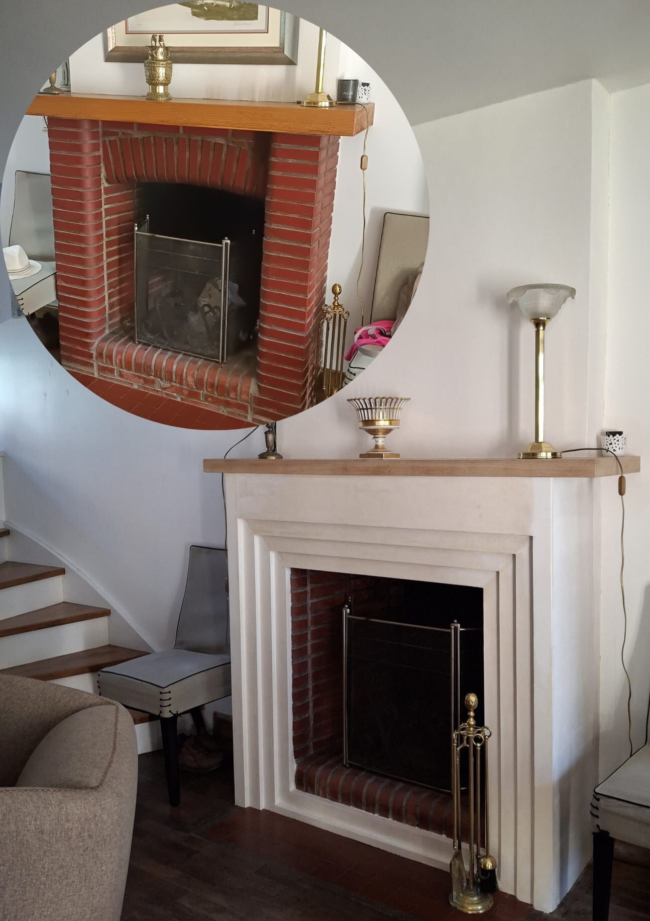 Cheminée en staff à l&rsquo;ésthétique moderne et lignes épurées